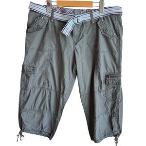 Vintage Gasoline Y2K Cargo Capris Gorpcore Utility Cropped Pants Low Rise Khaki